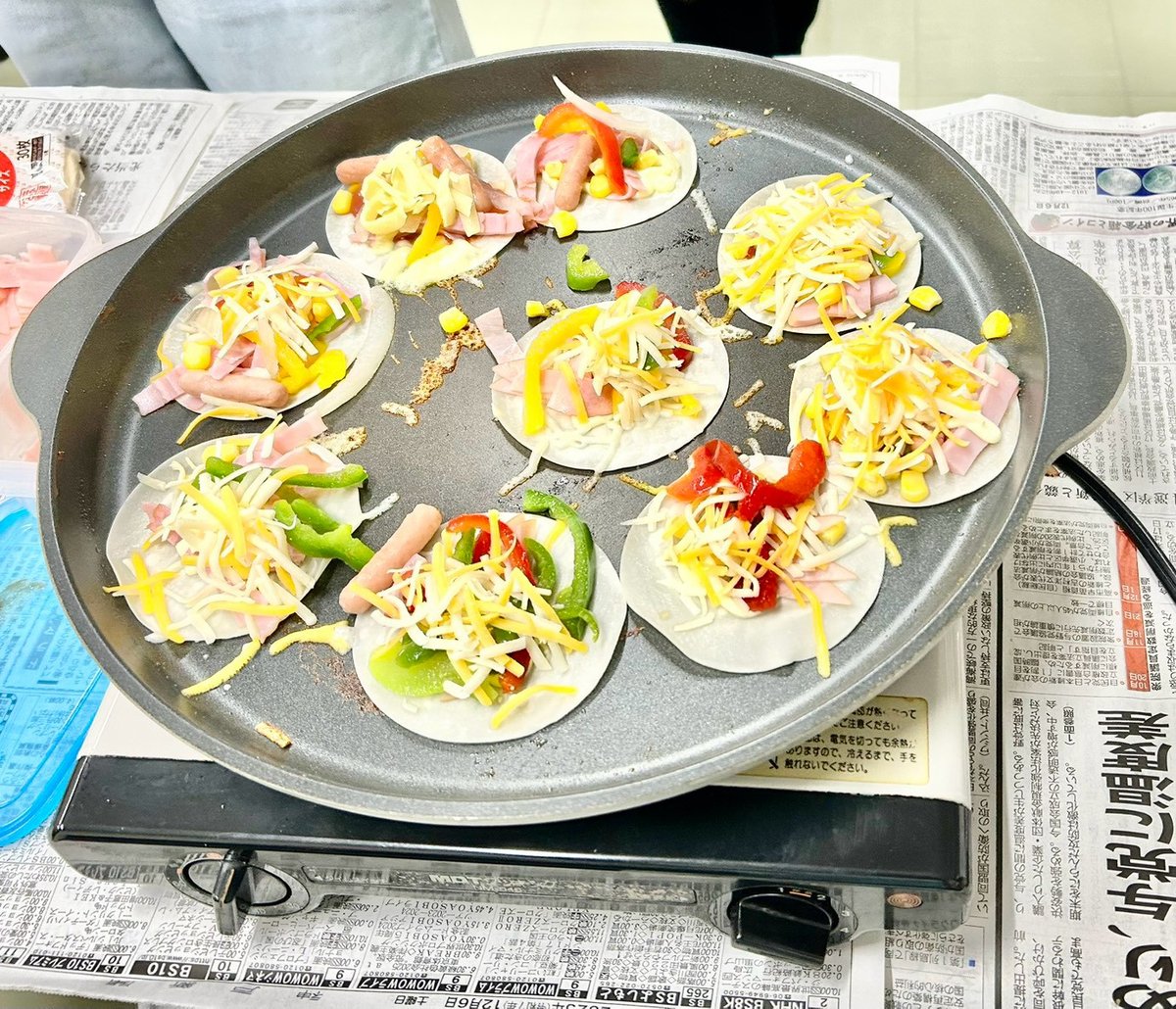 ピザパーティーで焼いたピザ
